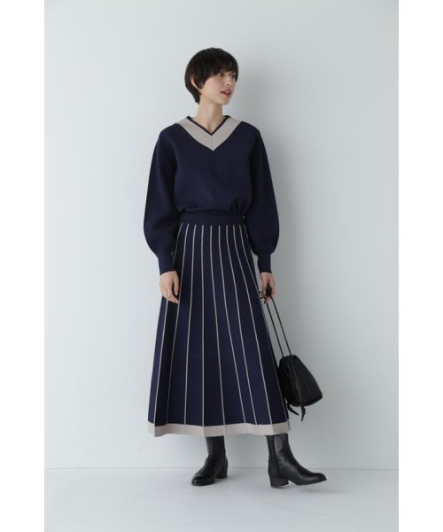 ライン入りニットスカート ライン入りニットスカート XU1806732242(13750円)