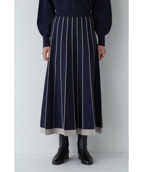 ライン入りニットスカート ライン入りニットスカート XU1806732242(13750円)