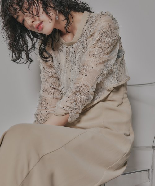 niana ニアナ 結婚式 ワンピース パーティードレス レース ボレロ キャミワンピ 2点セット シアー インナー レイヤード フレア ロング丈 ギャザー ボ ニアナ