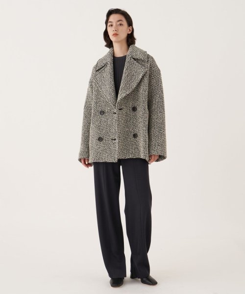 バルキーツイード ビックカラーコート 