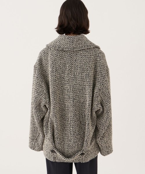 バルキーツイード ビックカラーコート 