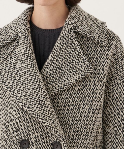 バルキーツイード ビックカラーコート 
