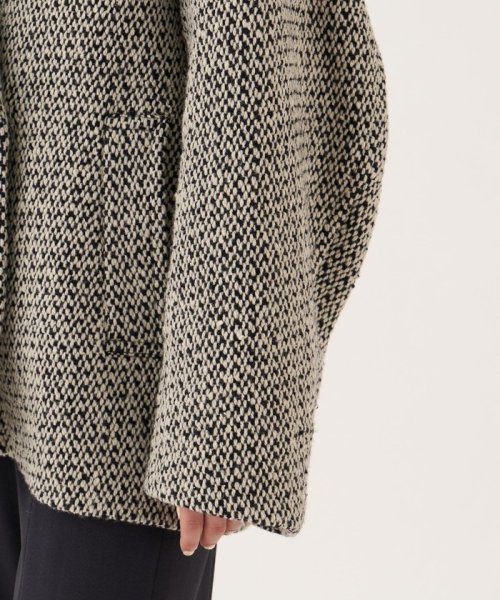 バルキーツイード ビックカラーコート 