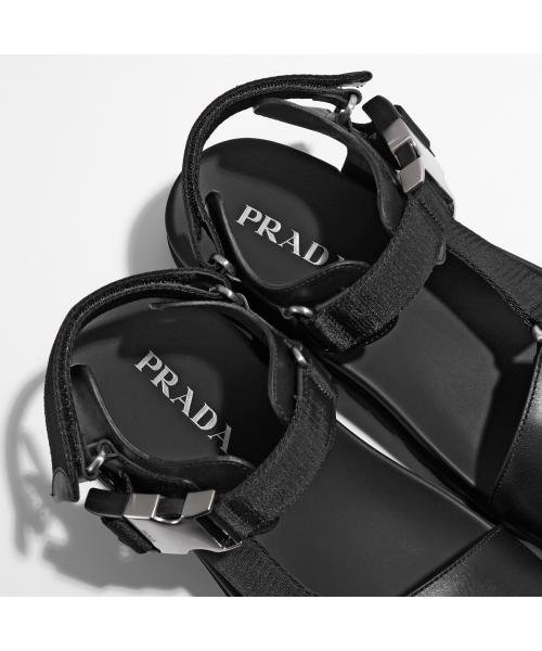 セール】PRADA サンダル 2X3055 3L74 スポーティ レザー×ナイロン 