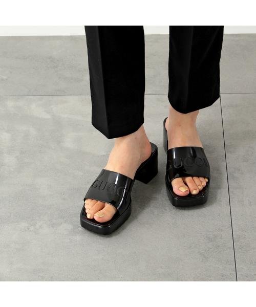 GUCCI サンダル 624730 J8700 ラバー スライド チャンキーヒール GUCCI サンダル J8700 ラバー スライド スクエアトゥ