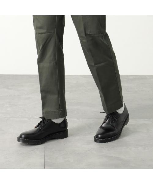 SOLOVAIR レザーシューズ 3 Eye Gibson Shoe S3－995－BK－G SOLOVAIR レザーシューズ Eye Gibson Shoe ギブソンシュー プレーントゥ