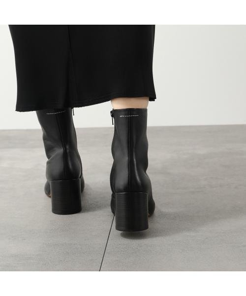 セール】MM6 ショートブーツ S59WU0235 P3628 レザー アナトミック 