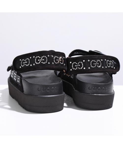 GUCCI(グッチ)/GUCCI サンダル 701158 F13A0 クリスタル GGロゴ メッシュ/img07