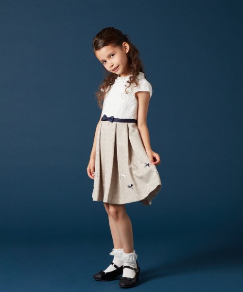 a.v.v(KID'S)(アー・ヴェ・ヴェキッズ)/[110－130]【セレモニースタイル】レースジャガードフィット＆フレアワンピース/img05