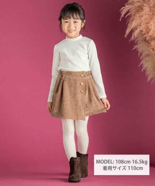 BeBe Petits Pois Vert(ベベ プチ ポワ ヴェール)/【店舗限定】両面起毛キュロットパンツ(95~150cm)/img01