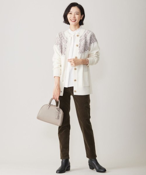 【洗える】FAIR ISLE 求心編み カーディガン 