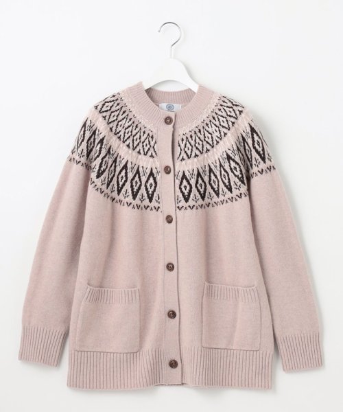 【洗える】FAIR ISLE 求心編み カーディガン 