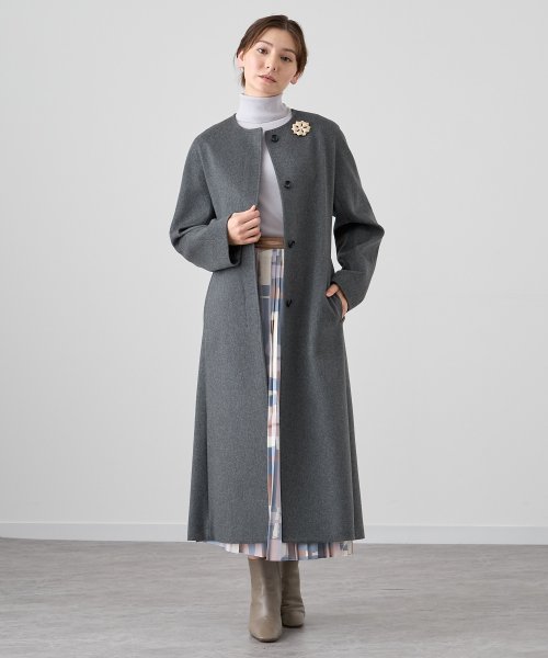 カシミヤノーカラーベルトコート 着用サイズ なし model