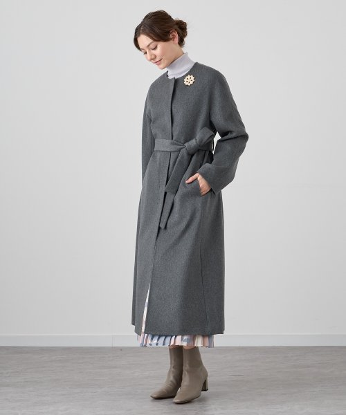 カシミヤノーカラーベルトコート 着用サイズ なし model