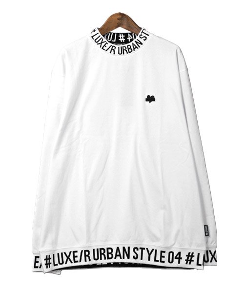 LUXSTYLE(ラグスタイル)/LUXE/R(ラグジュ)ジャガード切替ミニモックネックロンT/ロンT メンズ 長袖Tシャツ モックネック ゴルフ ロゴ ジャガード ストレッチ/img06