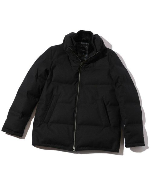 マイクロブロックチェックボリュームネックダウン 