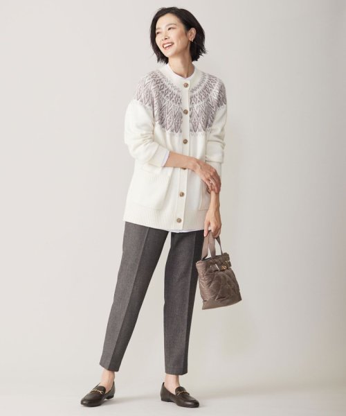 【洗える】FAIR ISLE 求心編み カーディガン 