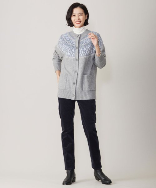 【洗える】FAIR ISLE 求心編み カーディガン 