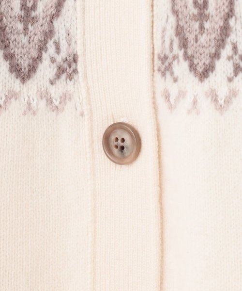 【洗える】FAIR ISLE 求心編み カーディガン 