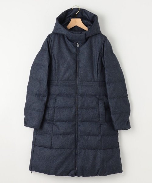 【洗える】ライトタフタロングダウン 通気性の良いダウン用素材に仕上げています 仕上げで表面を微起毛することでウールのような暖かさ ウールでは難しい軽さのある素材です 裏面に特殊なシレー加工を施し