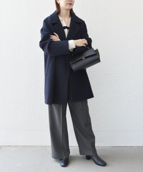 SHIPS any: PONTETORTO スタンド & ダブル カラー コート 2 