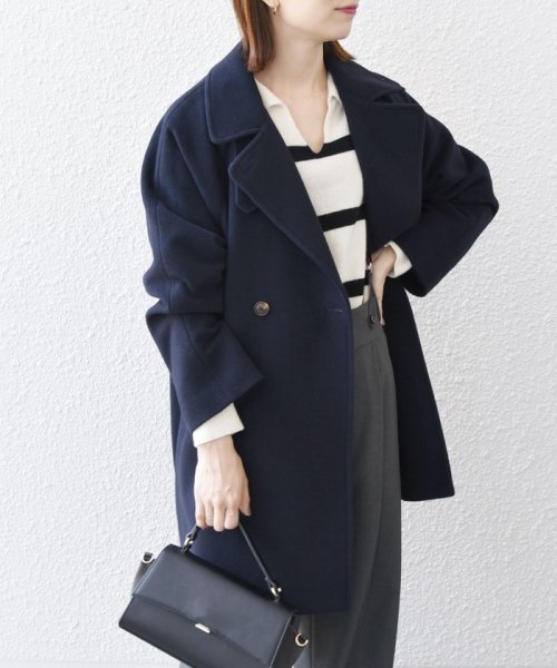 SHIPS any: PONTETORTO スタンド & ダブル カラー コート 2 