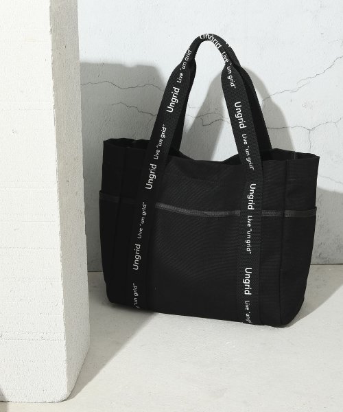 UNGRID bag(アングリッド　バッグ)/キャンバス ロゴテープ　大容量　ラージトートバッグ/img05