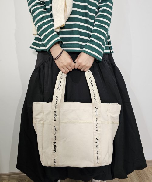 UNGRID bag(アングリッド　バッグ)/キャンバス ロゴテープ　大容量　ラージトートバッグ/img08