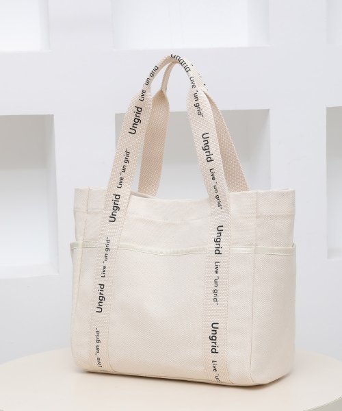 UNGRID bag(アングリッド　バッグ)/キャンバス ロゴテープ　大容量　ラージトートバッグ/img11