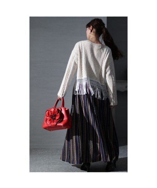 Sawa a la mode(サワアラモード)/アートフルを着飾る裾フリンジ長袖ニット/img12