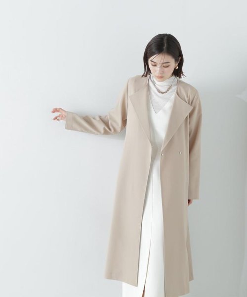 NATURAL BEAUTY BASIC(ナチュラルビューティーベーシック)/折り返しラペルノーカラーコート　24SS/img02