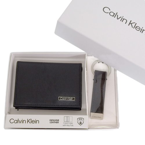 Calvin Klein(カルバンクライン)/CALVIN KLEIN カルバンクライン 二つ折り カード ケース 名刺入れ キーホルダー セット レザー/img01
