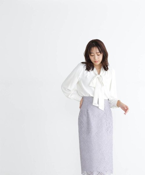 NATURAL BEAUTY BASIC(ナチュラルビューティーベーシック)/リボンボウタイブラウス　24SS /img02