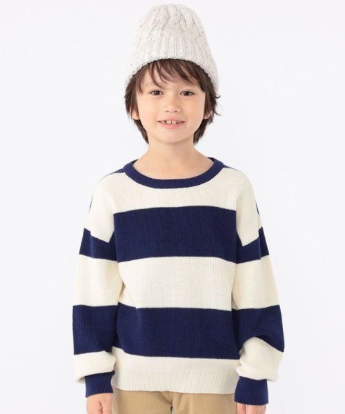 SHIPS KIDS(シップスキッズ)/SHIPS KIDS:100～130cm /〈手洗い可能〉畔 ボーダー ニット/img01