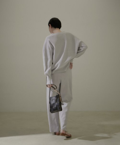 リブVネックカーディガン －CreamyCotton /クリーミーコットン－ Creamy Cotton クリーミーコットン ■モデル身長 着用サイズ