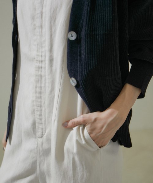 リブVネックカーディガン －CreamyCotton /クリーミーコットン－ Creamy Cotton クリーミーコットン ■モデル身長 着用サイズ