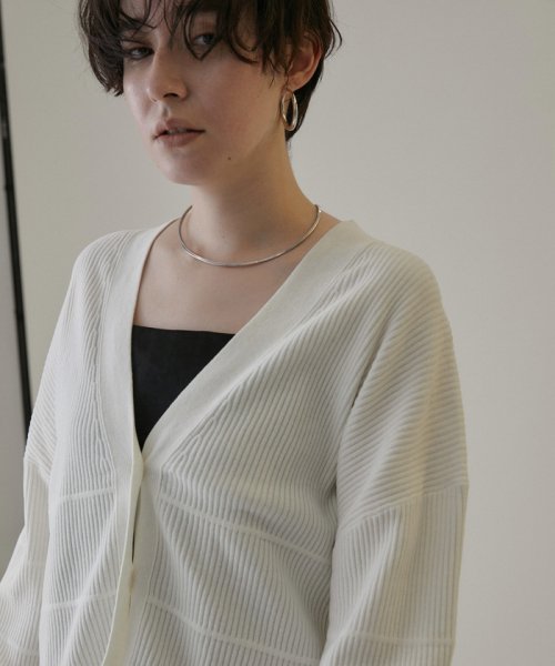 リブVネックカーディガン －CreamyCotton /クリーミーコットン－ Creamy Cotton クリーミーコットン ■モデル身長 着用サイズ