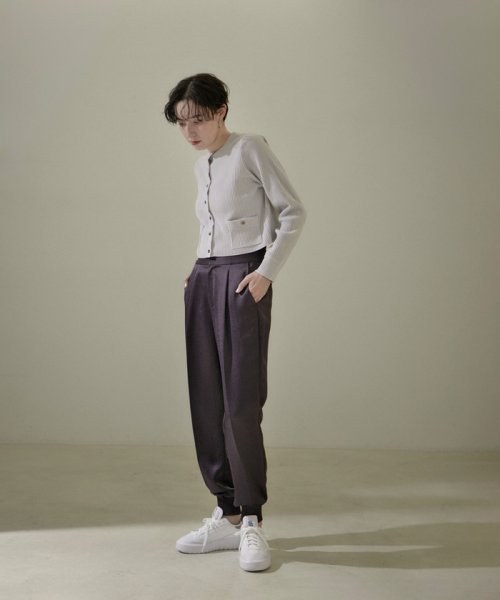 リブクルーネックショートカーディガン －CreamyCotton /クリーミーコットン－ Creamy Cottonのクルーネックカーディガン Cotton クリーミーコットン ■モデル身長 着用サイズ