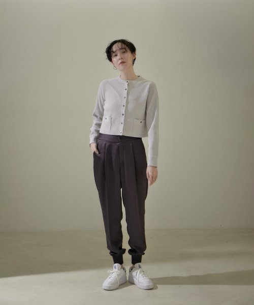 リブクルーネックショートカーディガン －CreamyCotton /クリーミーコットン－ Creamy Cottonのクルーネックカーディガン Cotton クリーミーコットン ■モデル身長 着用サイズ