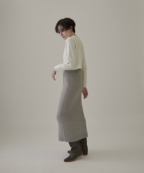 リブクルーネックショートカーディガン －CreamyCotton /クリーミーコットン－ Creamy Cottonのクルーネックカーディガン Cotton クリーミーコットン ■モデル身長 着用サイズ