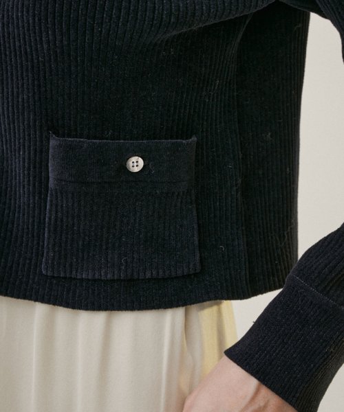 リブクルーネックショートカーディガン －CreamyCotton /クリーミーコットン－ Creamy Cottonのクルーネックカーディガン Cotton クリーミーコットン ■モデル身長 着用サイズ