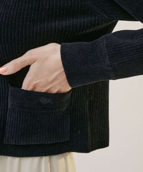 リブクルーネックショートカーディガン －CreamyCotton /クリーミーコットン－ Creamy Cottonのクルーネックカーディガン Cotton クリーミーコットン ■モデル身長 着用サイズ