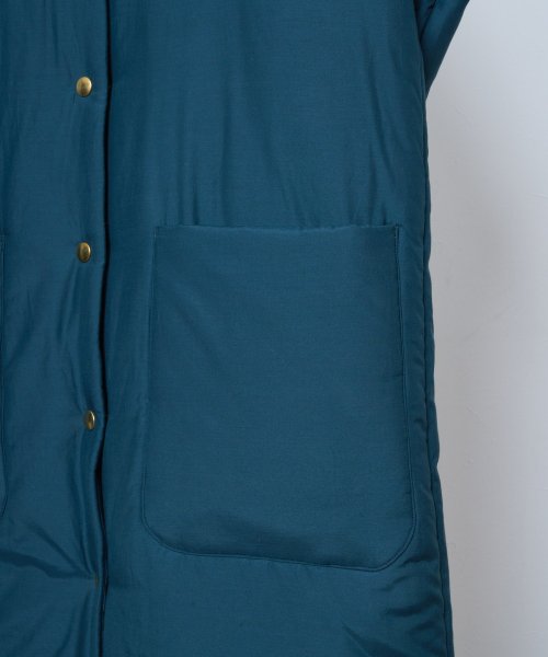 【Audrey and John Wad】コットンシルク厚中わたフーデッドコート 着用サイズ：M　着用カラー：オフホワイト