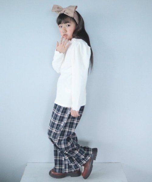 SHOO・LA・RUE(Kids) (シューラルーキッズ)/【110－140cm】起毛チェックワイドパンツ/img08