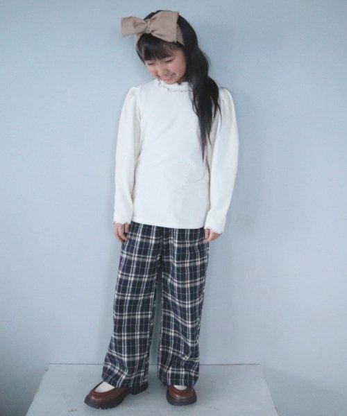 SHOO・LA・RUE(Kids) (シューラルーキッズ)/【110－140cm】起毛チェックワイドパンツ/img09