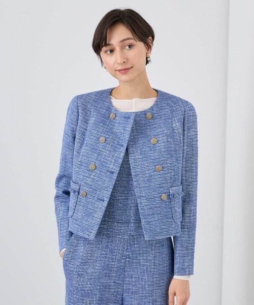 【Eternal Line 2024】メランジツイードノーカラー ジャケット Eternal Line なし