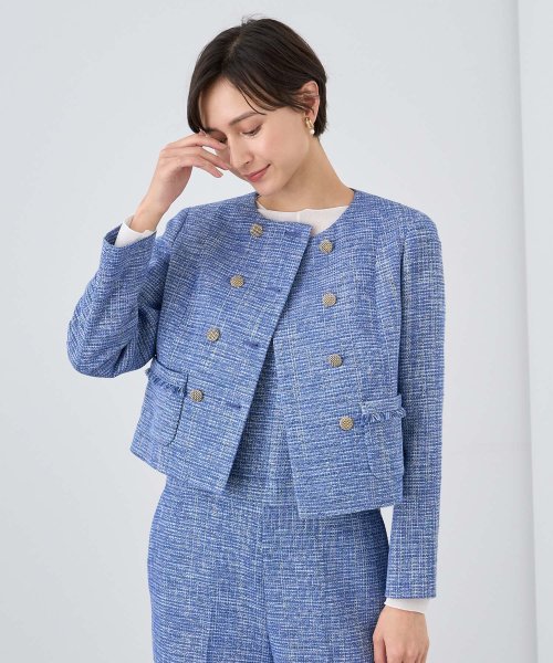 【Eternal Line 2024】メランジツイードノーカラー ジャケット Eternal Line なし