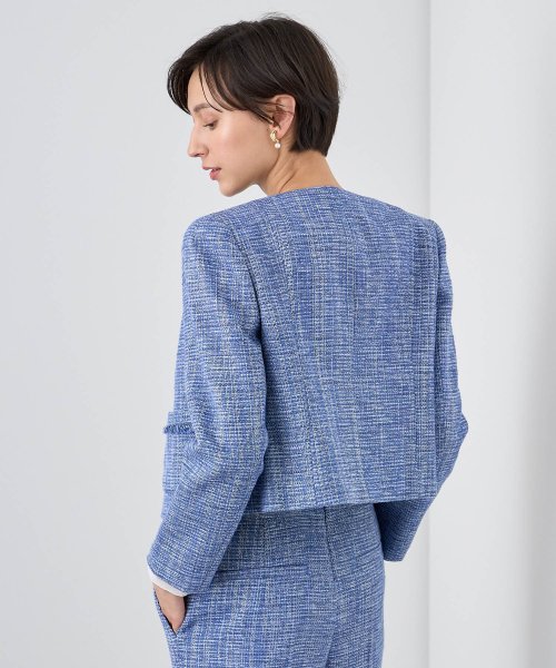 【Eternal Line 2024】メランジツイードノーカラー ジャケット Eternal Line なし