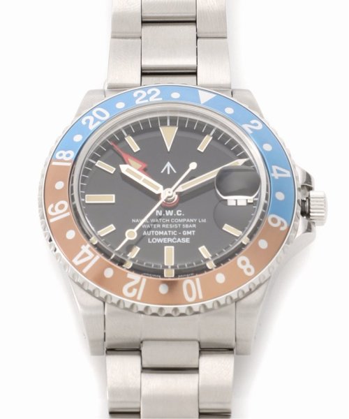 【NAVAL WATCH Produced by LOWERCASE】別注 GMT SUNSHADE WATCH NAVAL by LOWERCASE Produced 316L　ステンレス素材