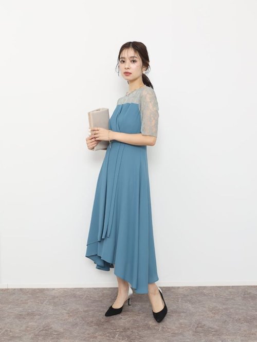 ビスチェライクビジューベルトドレス 